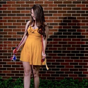 Flirty Peephole Mini Dress in MIZZOU Gold